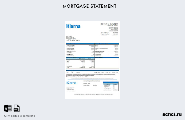 скачать цифровую версию шаблона выписки по ипотеке Klarna Bank в Финляндии